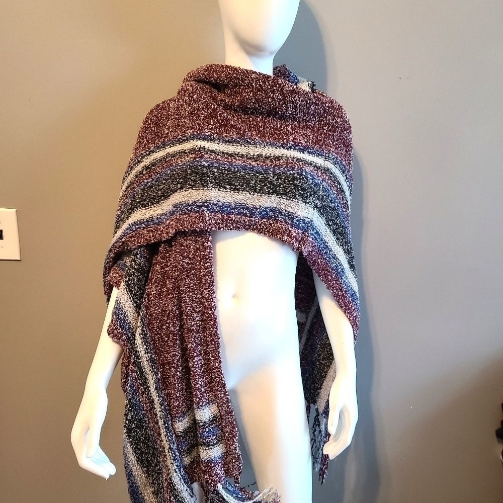 Hooded Sweater Poncho Wrap sz Medium